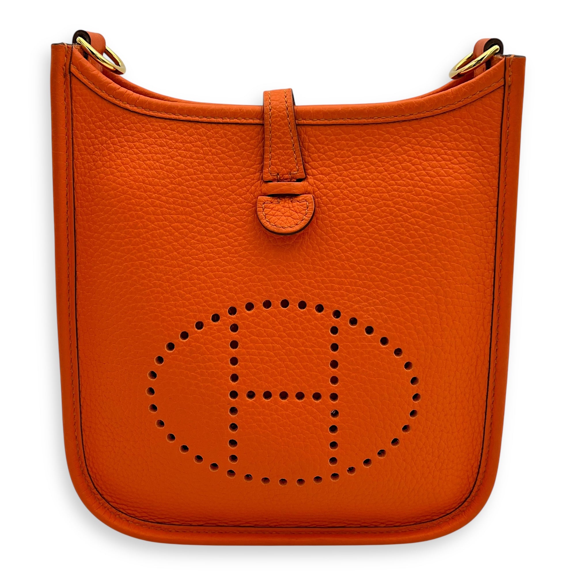 Evelyne Orange in Clemence, Gold hardware