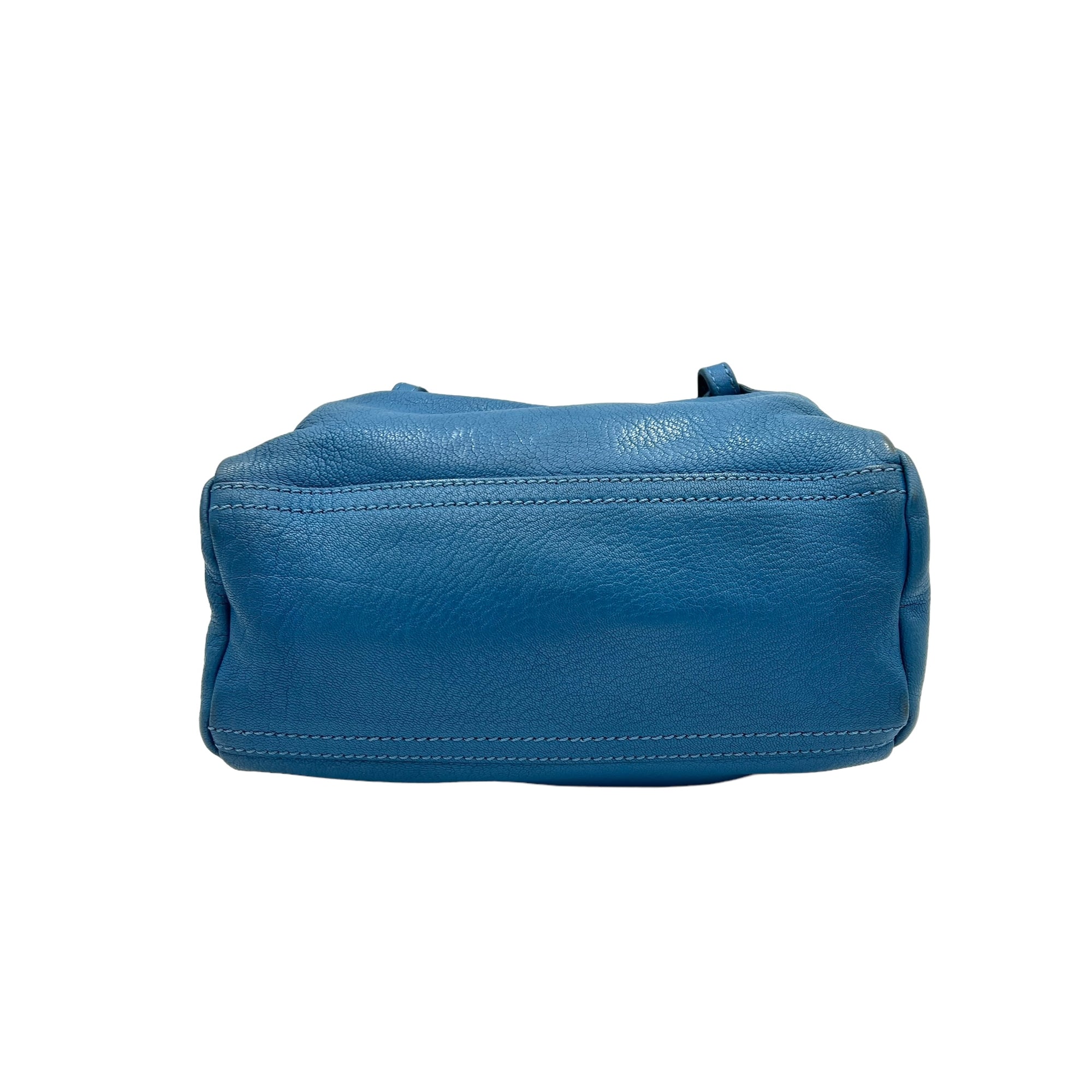 Pandora Crossbody Bag Mini Blue in Calfskin , Silver Hardware - Image 3