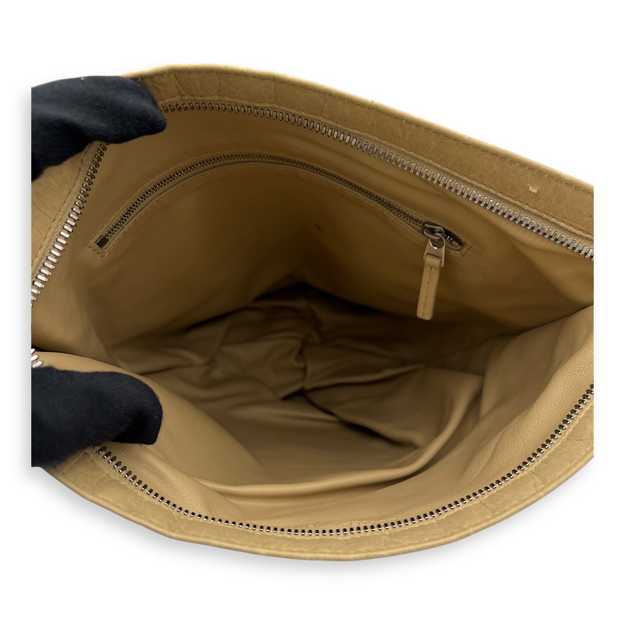 Twist Brown Top Handle Bag in Mixed Material, Silver hardware - Image 7