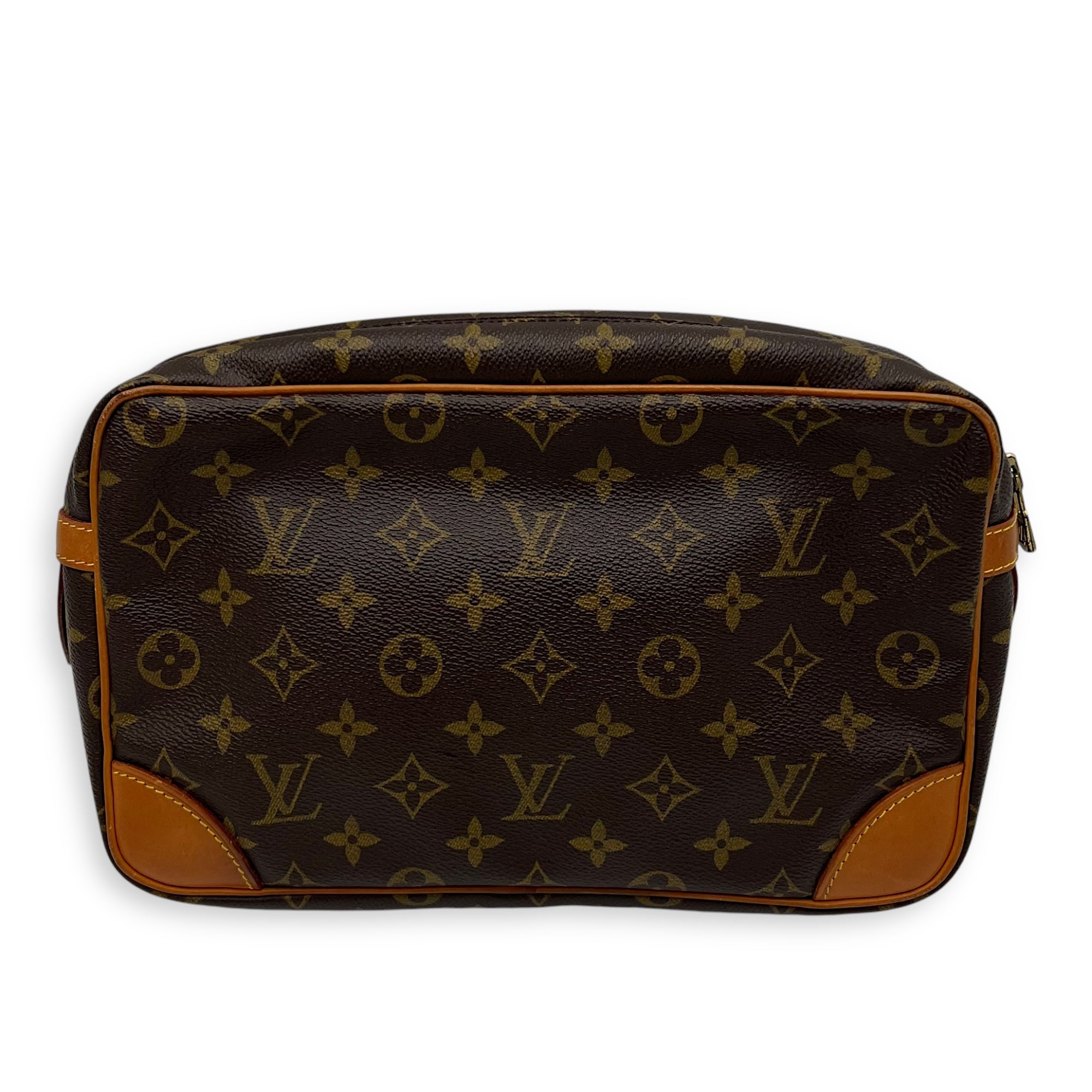 Compiegne Brown Pouch in Monogram Coated Canvas, Gold hardware - Image 3