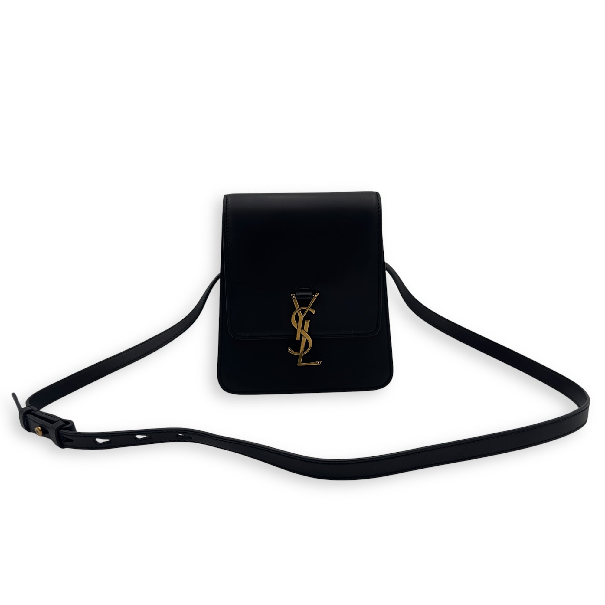 Kaia Crossbody Bag Black in Calfskin, Gold hardware - Image 15