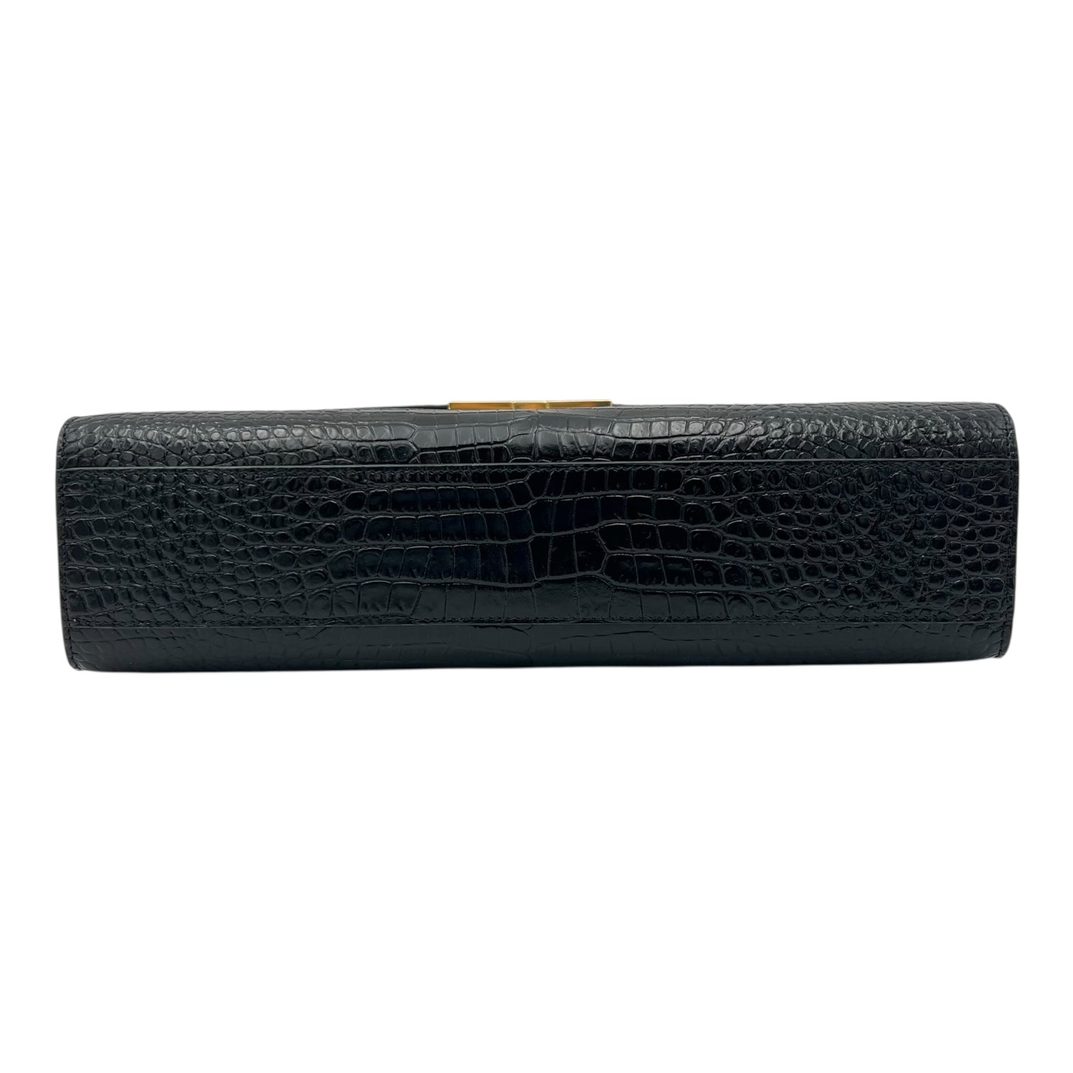 Manhattan Shoulder Bag Black in Crocodile Embossed Calfskin, Gold hardware - Image 6