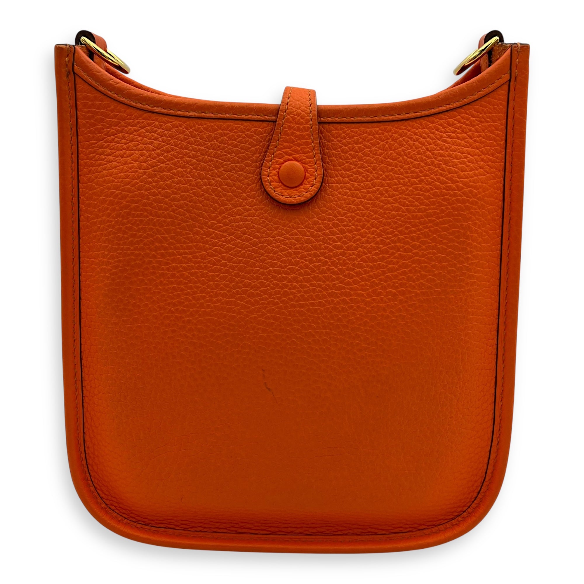 Evelyne Orange in Clemence, Gold hardware - Image 3