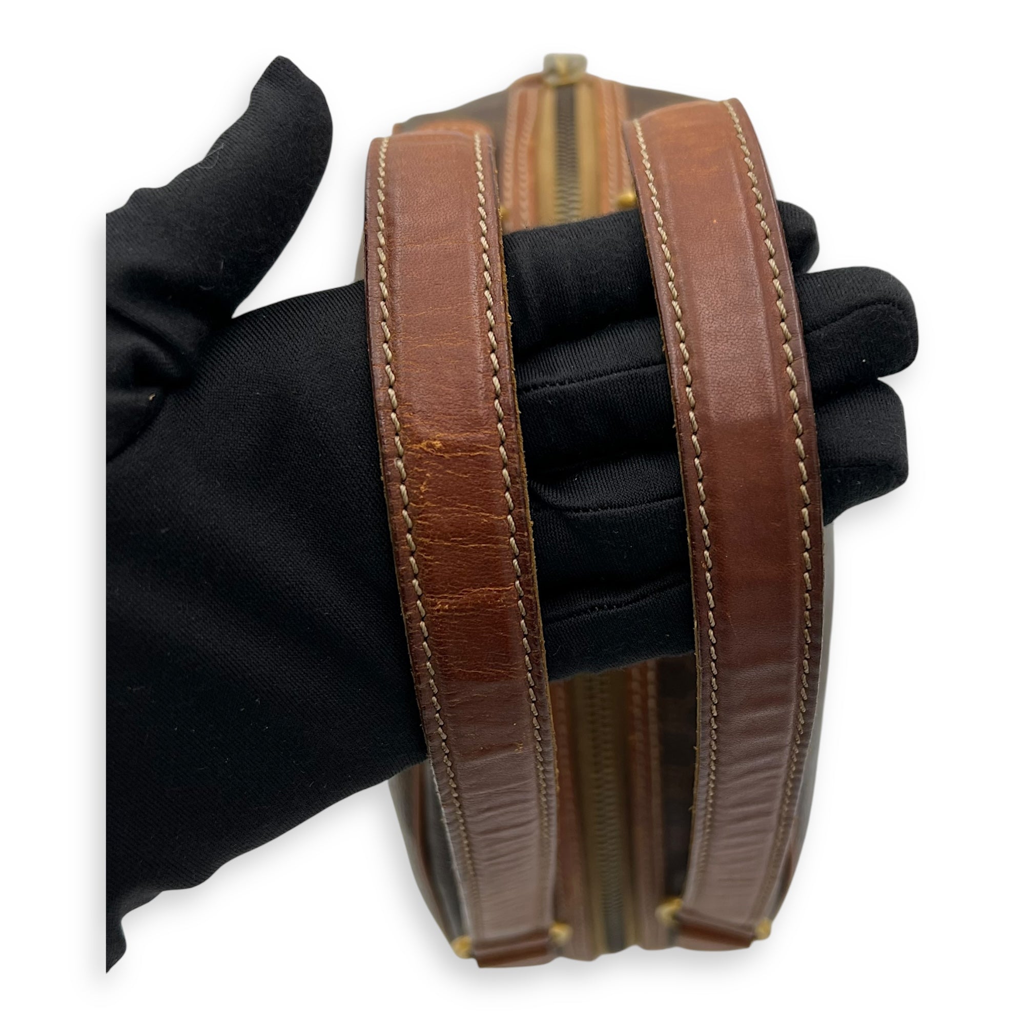 Macadam Top Handle Bag Brown in Coated Canvas, Gold hardware - Image 14