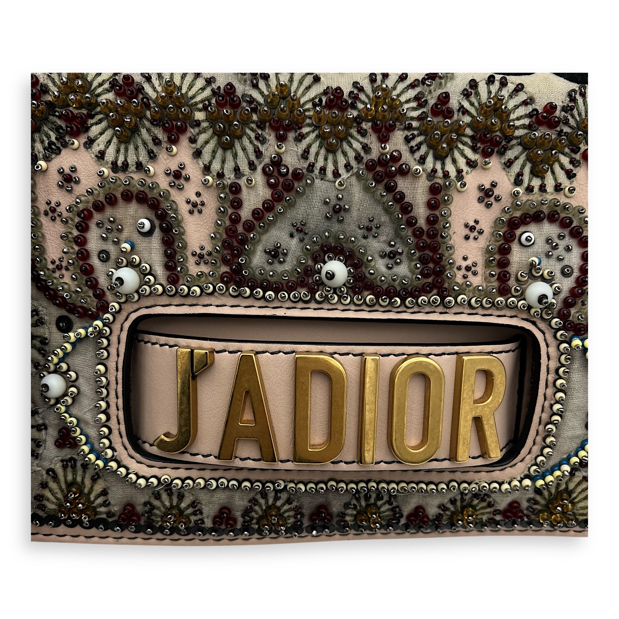 J'adior Shoulder Bag Pink in Calfskin, Gold hardware - Image 9