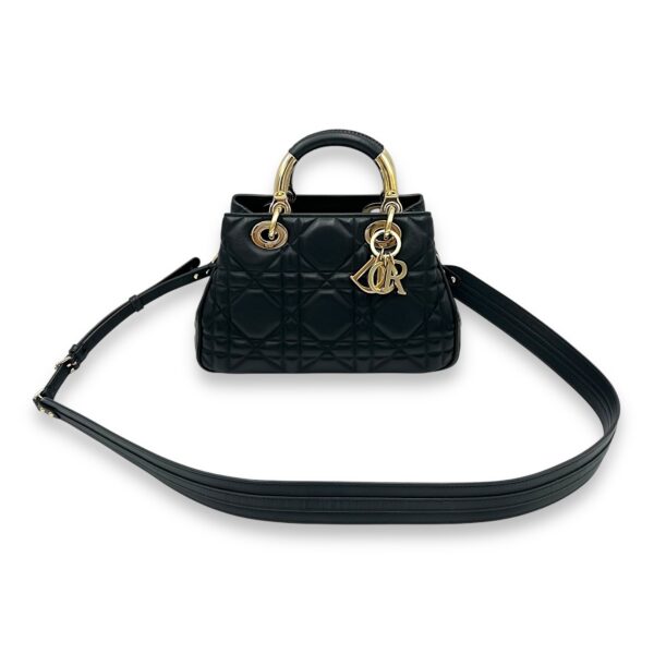 95.22 Black Top Handle Bag in Calfskin, Gold hardware - Image 9