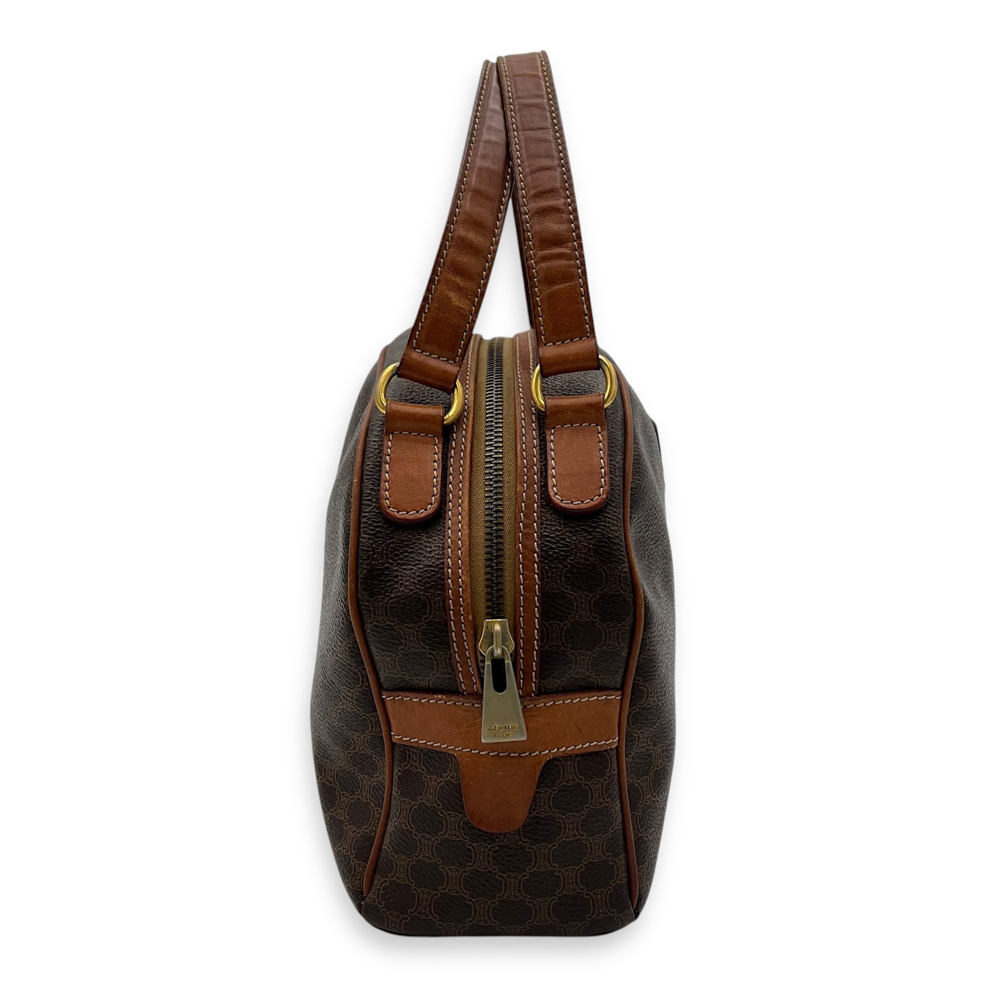 Macadam Top Handle Bag Brown in Coated Canvas, Gold hardware - Image 4