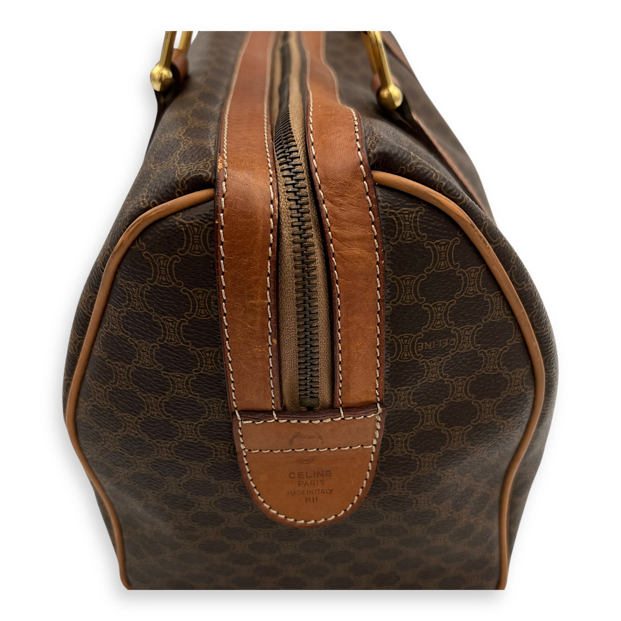 Macadam Top Handle Bag Brown in Coated Canvas, Gold hardware - Image 12