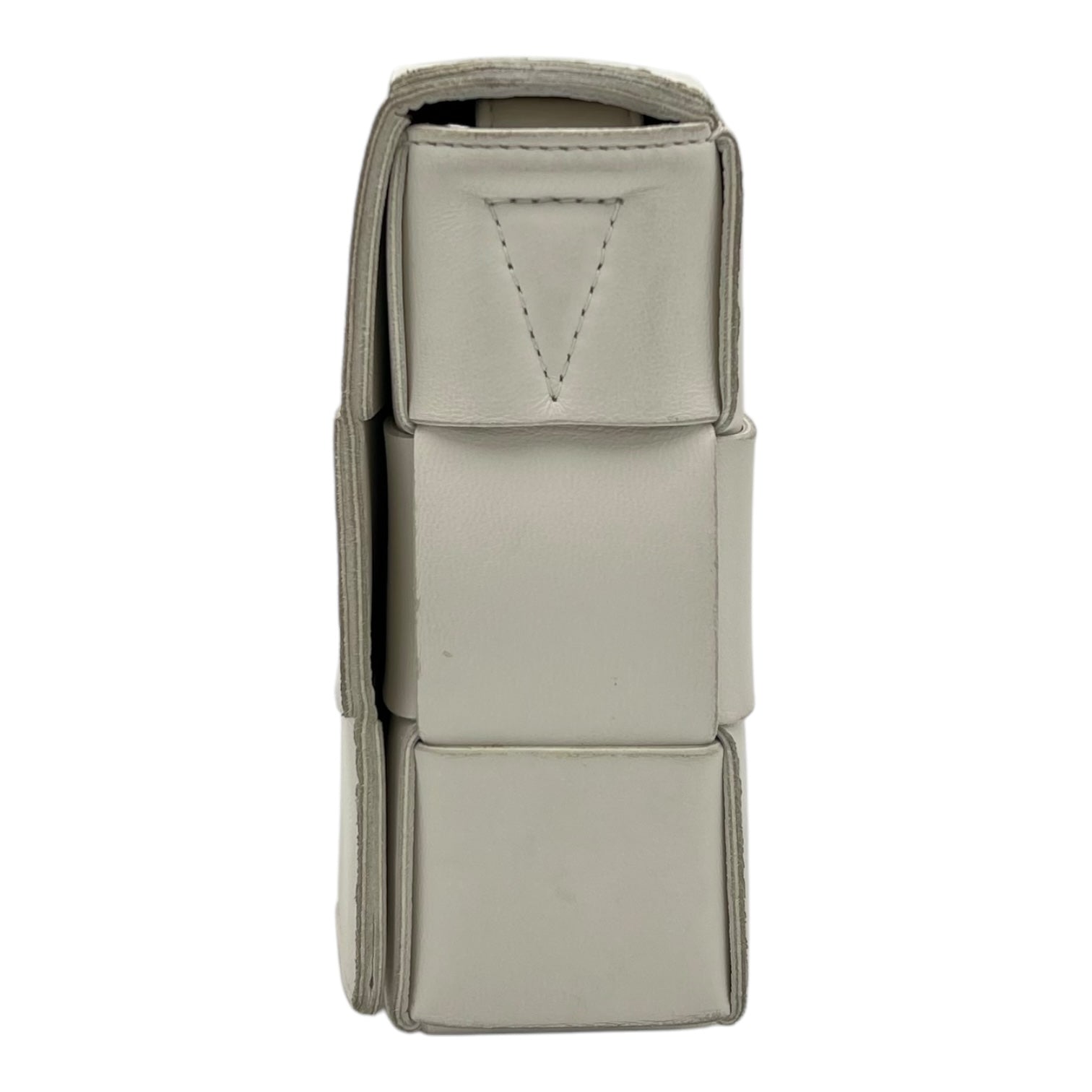 Cassette Crossbody Bag White in Calfskin, Silver hardware - Image 5