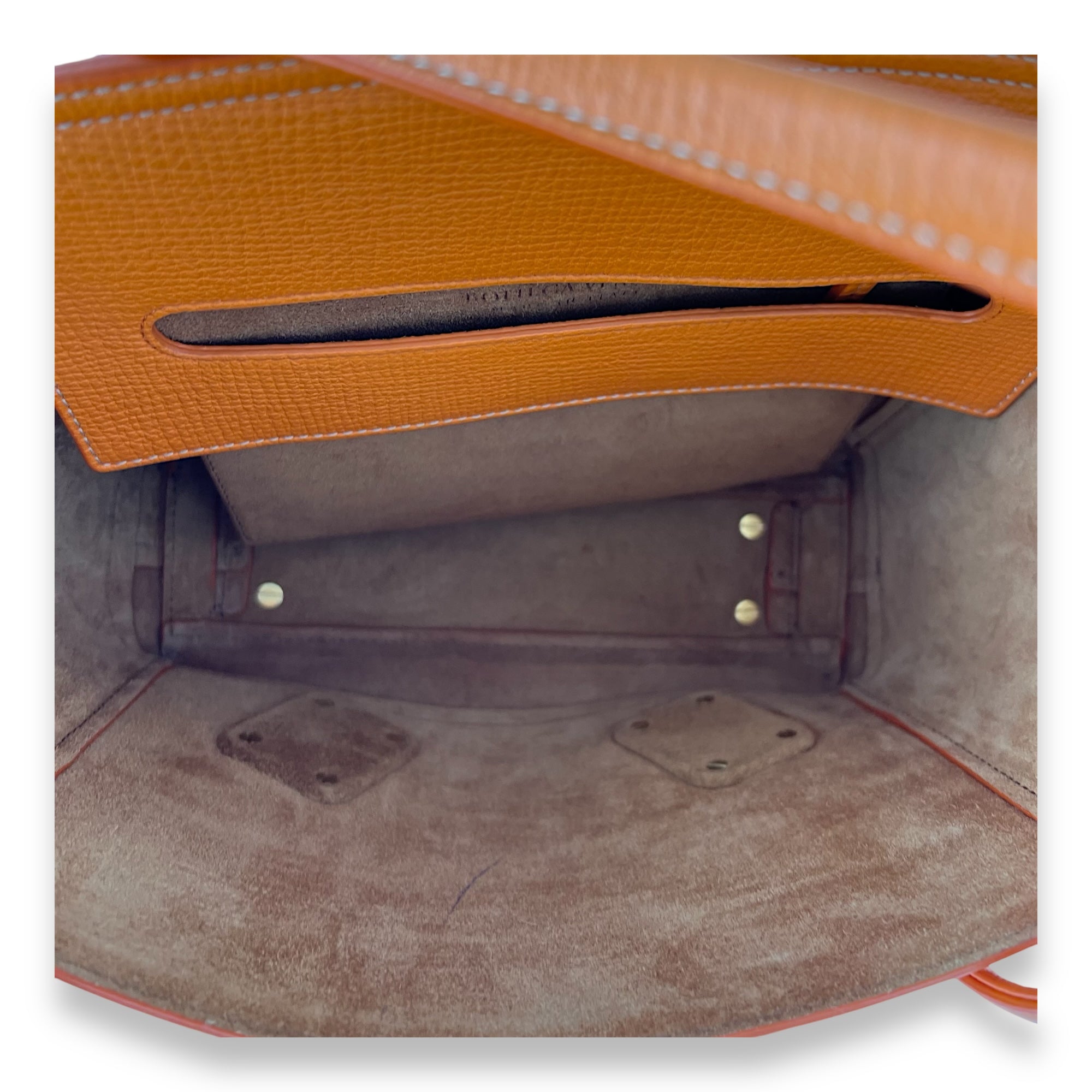 Arco Top Handle Bag Orange in Calfskin, Gold hardware - Image 7