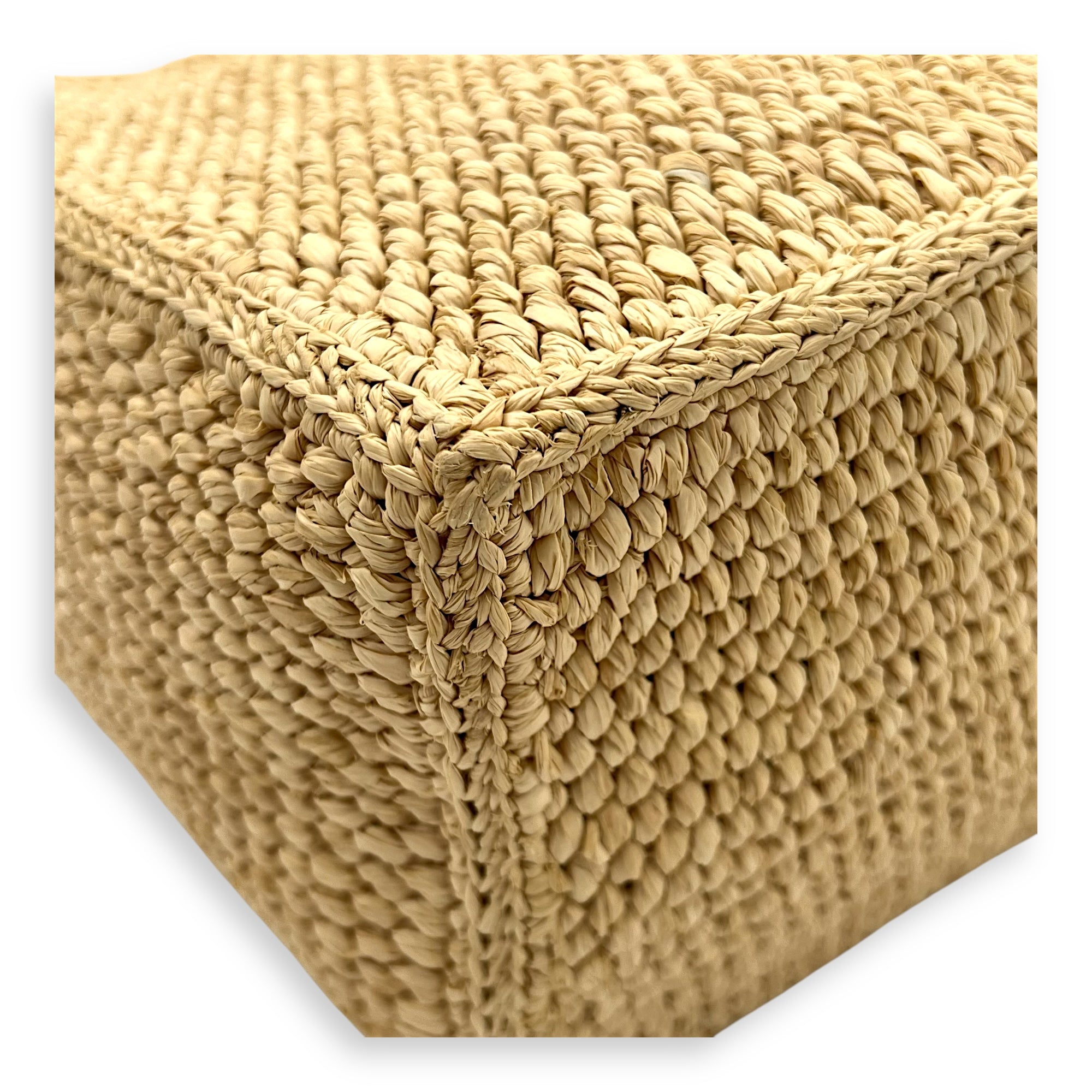 Triomphe Tote Bag Brown in Raffia, Gold hardware - Image 8