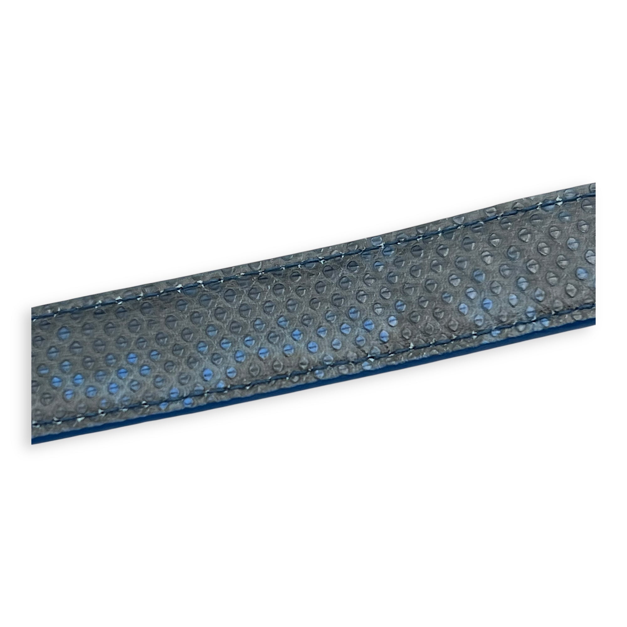 Intrecciato Blue Shoulder Bag in Lambskin and Lizard, Ruthenium hardware - Image 11